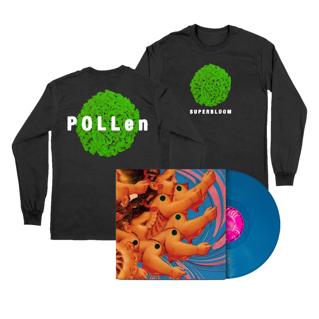 Pollen Vinyl- Blue w/Marble White Swirl - with Pollen Longsleeve Bundle