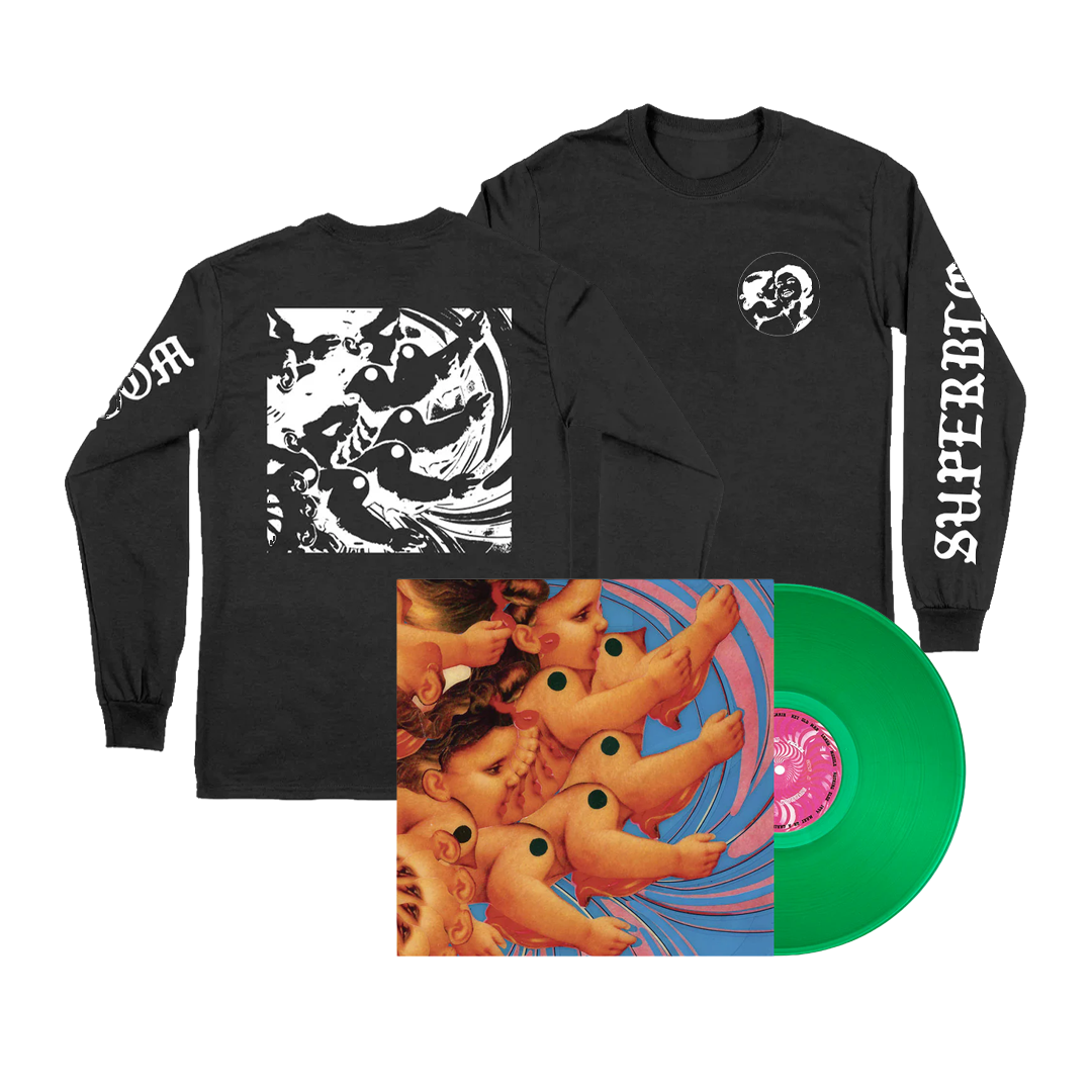Pollen Vinyl- Transparent Green- With Faces Longsleeve Bundle