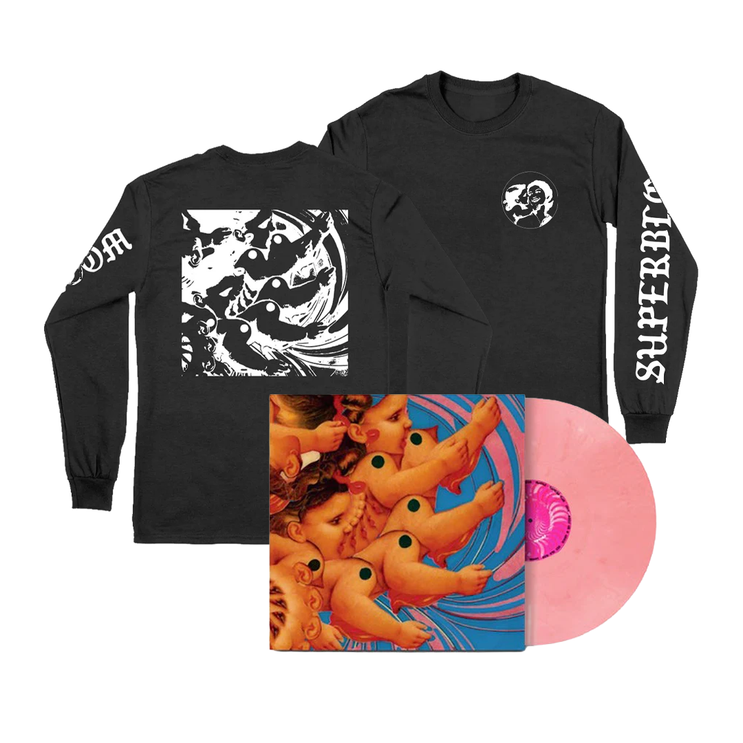 Pollen Vinyl- Light Pink Swirl EU exclusive - with Faces Longsleeve Bundle